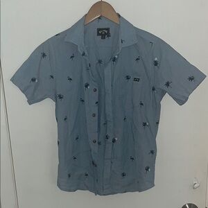 Billabong Blue Palm Tree Button Down Shirt